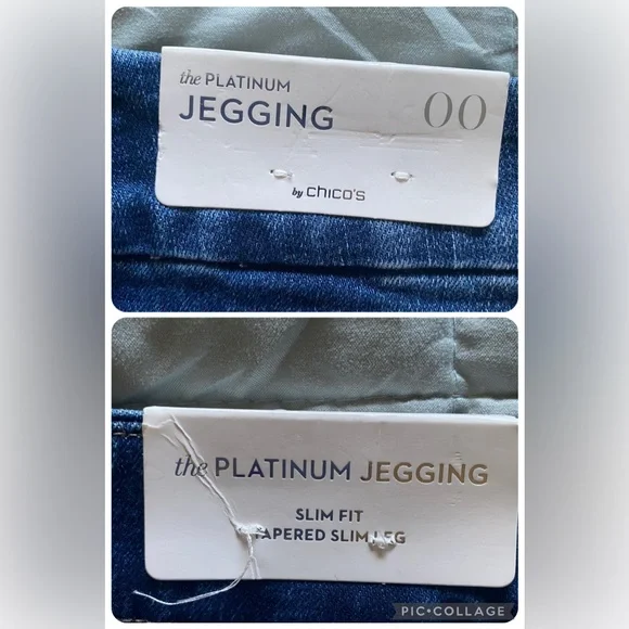 Chico's Platinum Nolan Indigo Destructed Jegging Jean Size 00 (XS/2) NWT - Picture 6 of 13